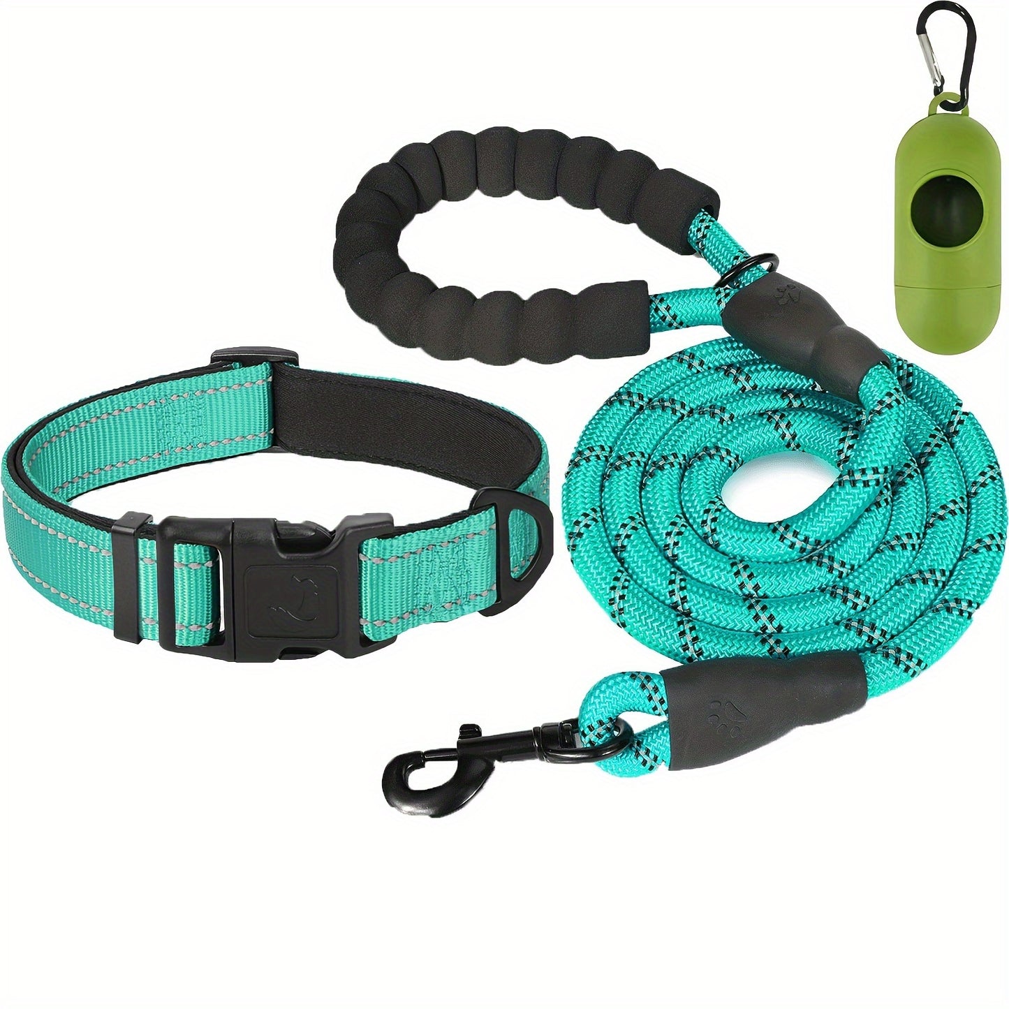 Reflective leash and adjustable nylon collar set for dogs of all sizes from JOYTALE.