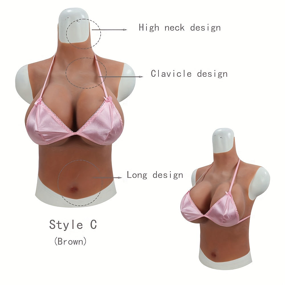 1pc Large Cup Silicone Fake Breasts for Cross-dressing and Role-playing