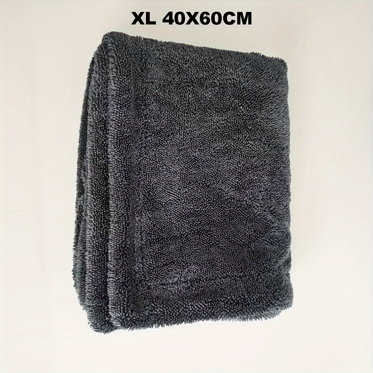 Compact microfiber car drying towel with high absorbency, 1400 GSM, twisted loop design, double-sided, streak-free detailing - 1 Pack.