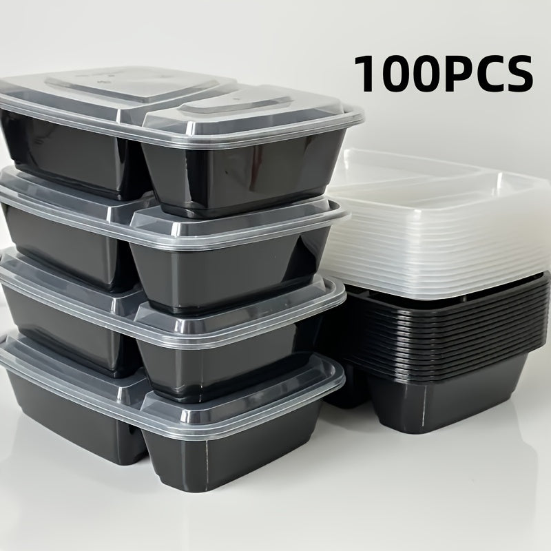 Disposable lunch boxes available in packs of 10, 20, 50, or 100. These reusable and durable meal prep containers are microwaveable and extra large and thick. They are BPA free with lids included, suitable for school, office, camping, and picnic use.