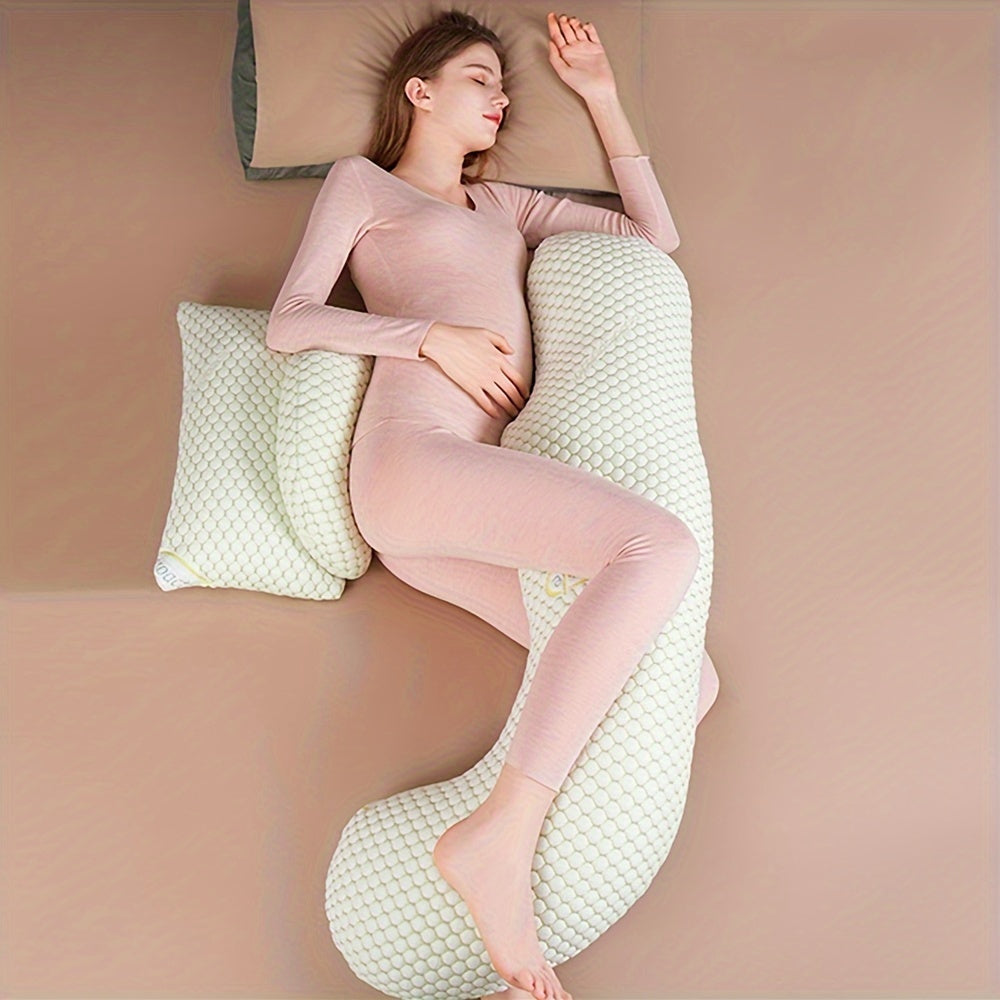 Luxurious Maternity Pillow for Ultimate Comfort - H-Shaped Design with Support for Waist, Belly, and Legs | Made with Soft Polyester, Includes Removable Cover | Ideal Present for Thanksgiving, Christmas, and Halloween.