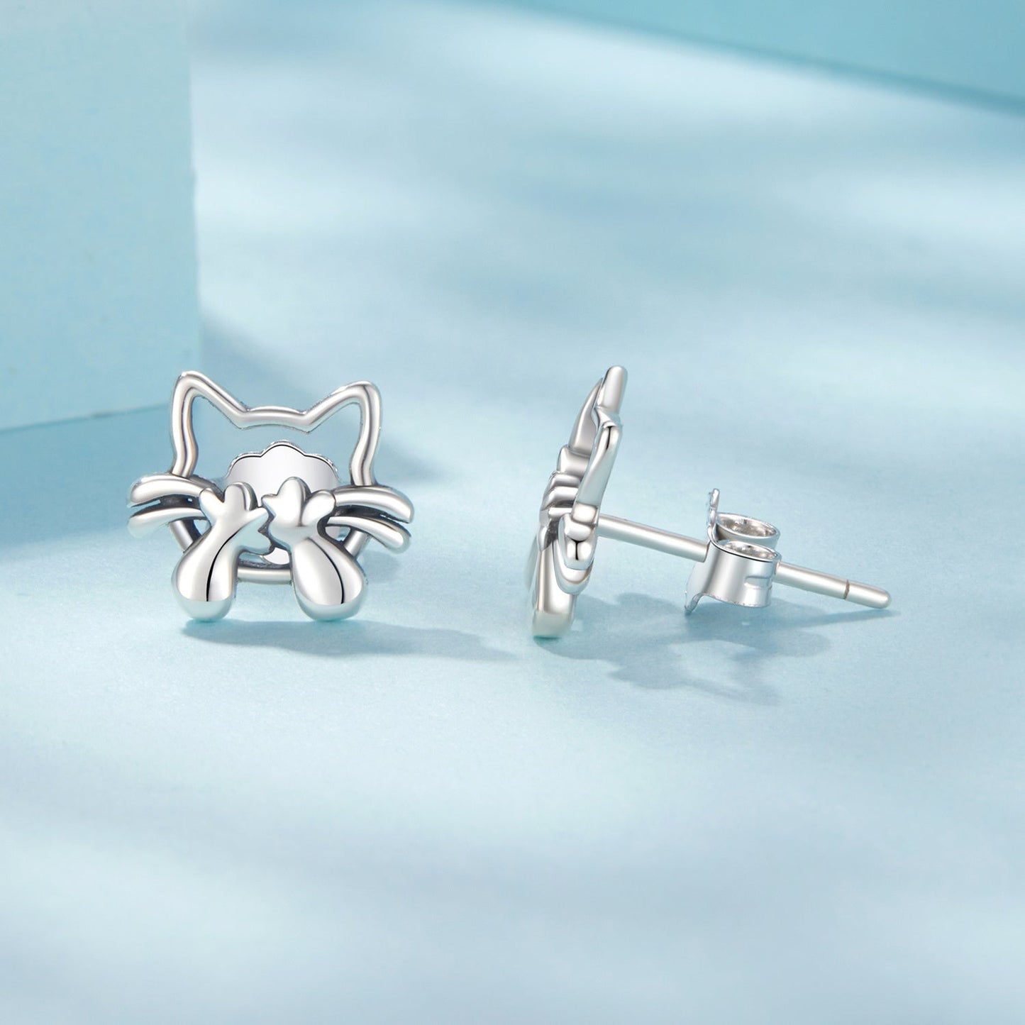 925 Sterling Silver Cute Cartoon Cat Stud Earrings, Hypoallergenic Fashion Jewelry for Women - Perfect for Daily Wear or as a Gift for Girlfriend, Lover, Friend, or Yourself.