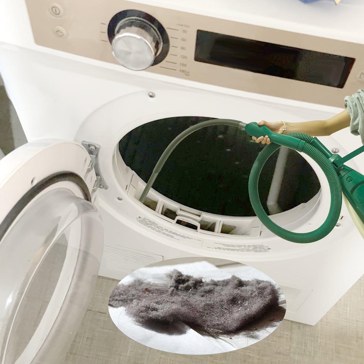 Get your hands on the Vorwerk VK140 Dryer Vent Cleaning Kit, complete with a lint vacuum attachment, hose, and connector. Made from durable ABS material, this kit includes everything you need to tackle cleaning your dryer vent. Get your hands on the