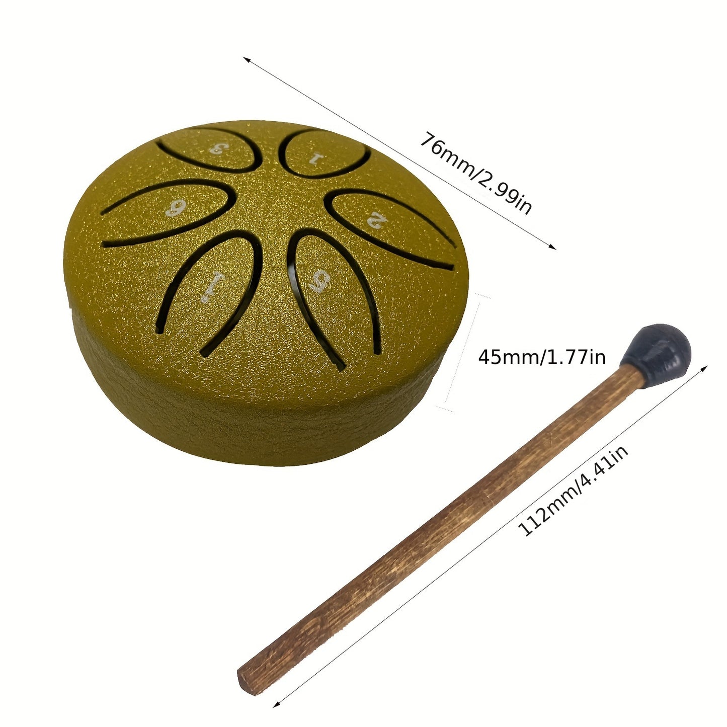 Mini Drum, Steel Tongue Drum with 6 notes, percussion instrument for beginners, crisp sound, perfect gift for music lovers. Can relax mood, ideal for meditation, relaxation, and yoga. Comes