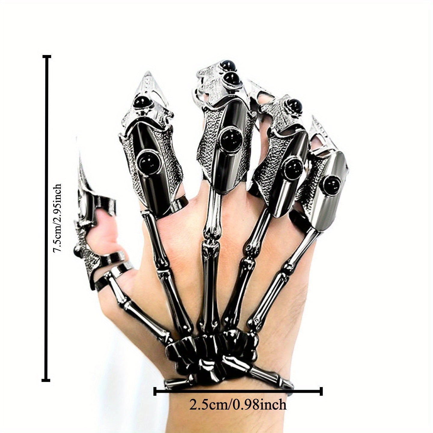 Punk Style, Harajuku Inspired Alien Hand Armor Ring with Adjustable Bionic Mechanical Design, Perfect for Halloween Costumes and Festival Celebrations