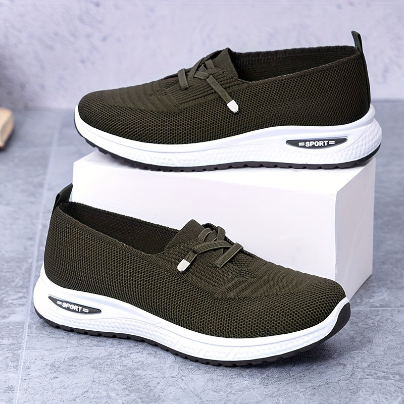 Blue slip-on sneakers for women, breathable with soft PVC sole, lightweight and stylish for casual wear.