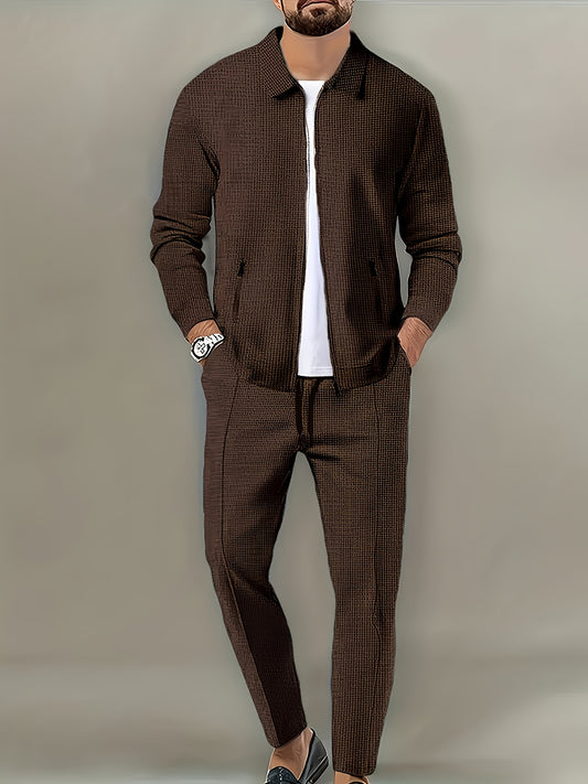 Polyester sports suit set for men, ideal for outdoor activities and festive occasions.