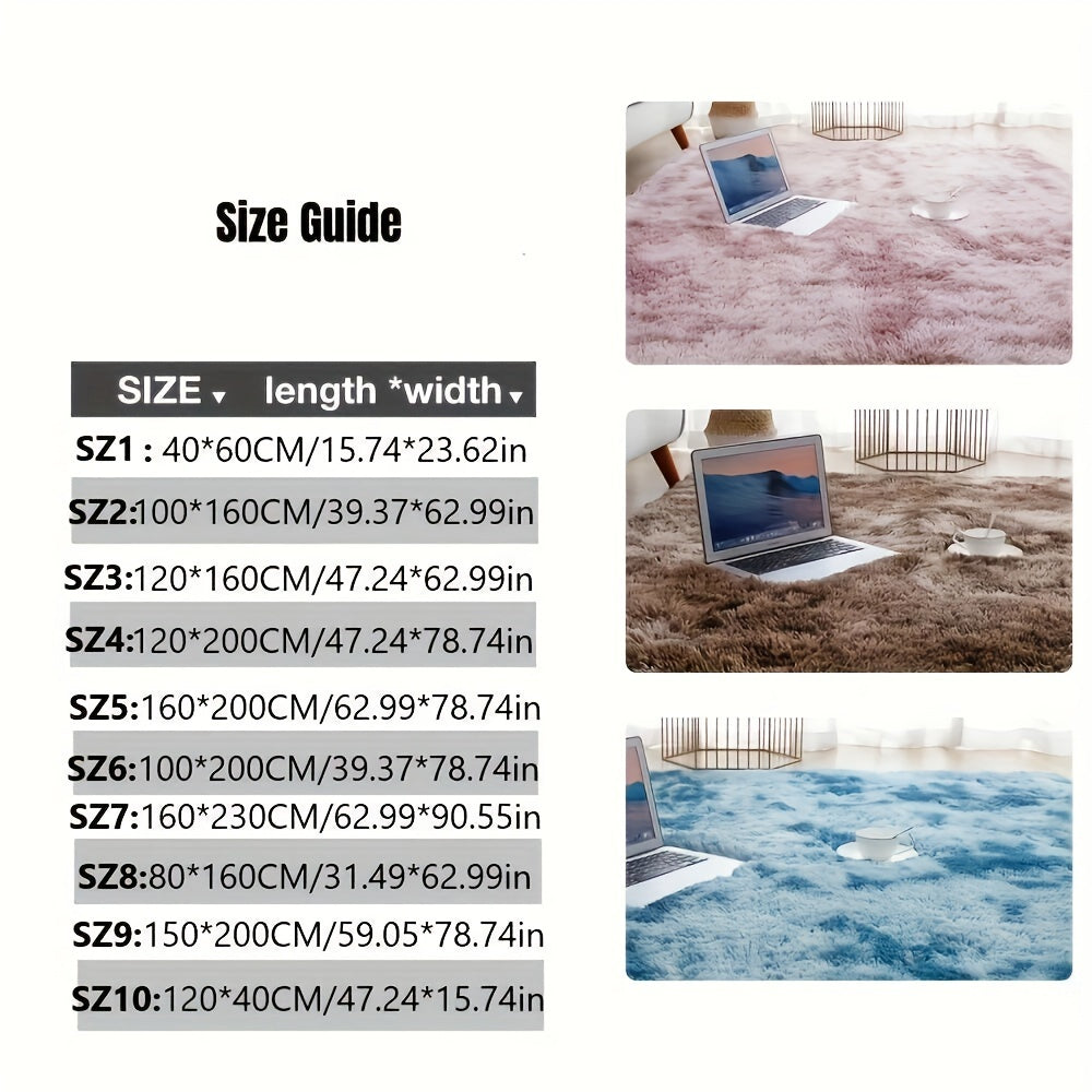 Modern Simple Tie-dyed Plush Soft Carpet - Luxurious and Water-absorbent, Non-slip and Stain-resistant, Ideal for Living Room and Bedroom Areas - Perfect Home Decoration and Area Rug