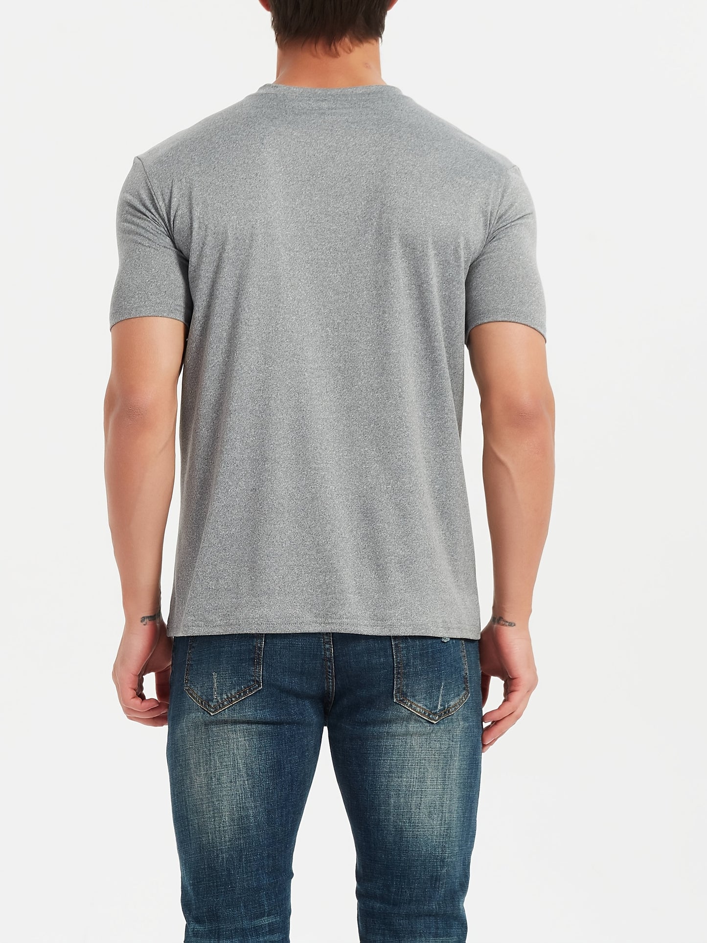 White V-neck t-shirt for men.