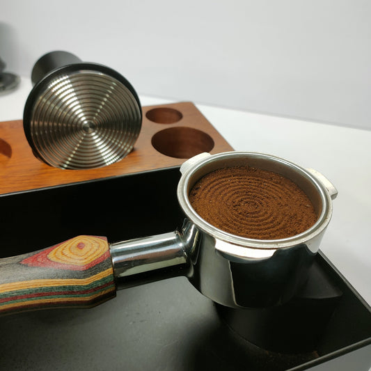 High-Quality Stainless Steel Espresso Tamper featuring Calibrated Spring - Available in 51/53/53.7/58mm Sizes, Long-lasting Carbon Brazed Coffee Tamper with Ripple Base for Even Ground Distribution, Essential Espresso Accessory