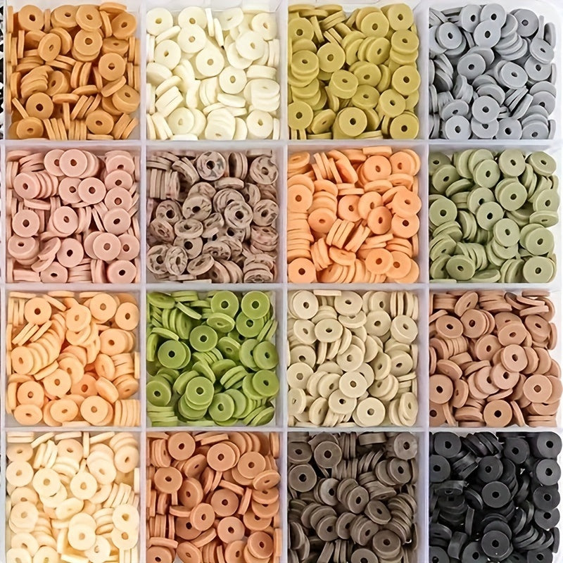 2400 pieces of Multicolor Pottery Clay Slice Loose Beads for creating DIY Bracelets, Necklaces, and Earrings. Ideal for Jewelry Making Accessories.