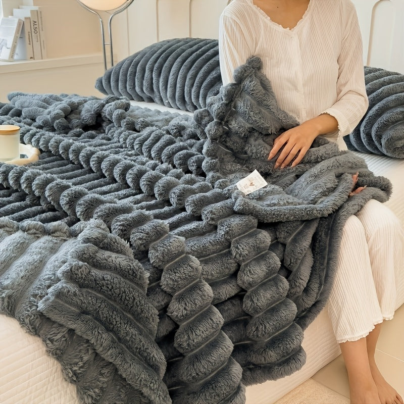 Soft and cozy, this Milk Velvet blanket is perfect for keeping you warm and comfortable. Versatile and multi-functional, it can be used as a knee blanket, shoulder blanket, bed blanket, sofa blanket, or even a camping blanket. With a modern style and