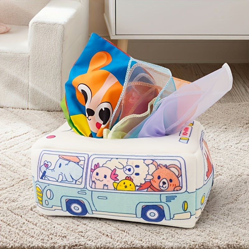 Strong Polyester Tissue Box Sensory Toy for Young Children, Tear-Resistant Hand Exercise Toy, Educational Toy for Boys and Girls, Ideal for Christmas, Halloween, and Birthday Presents - Does Not Require Charging or Batteries