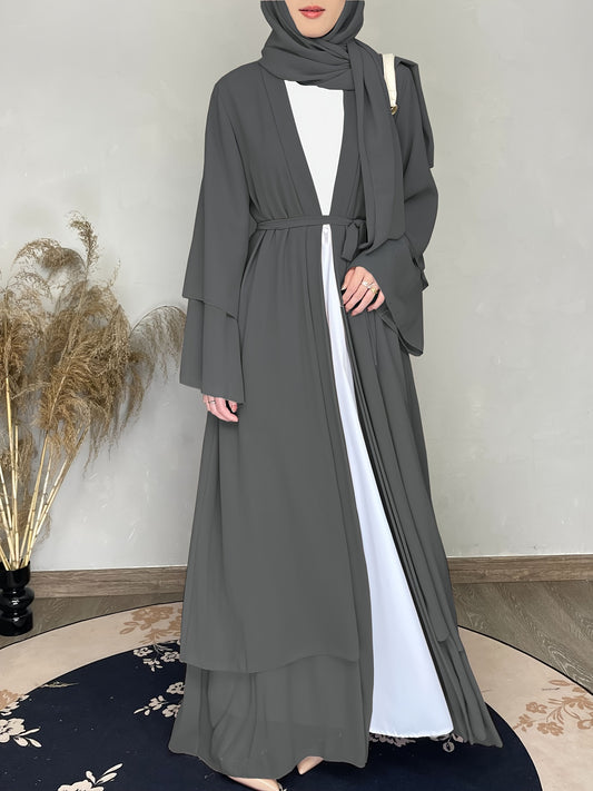 Ramadan Modest Tie Waist Maxi Dress for Women