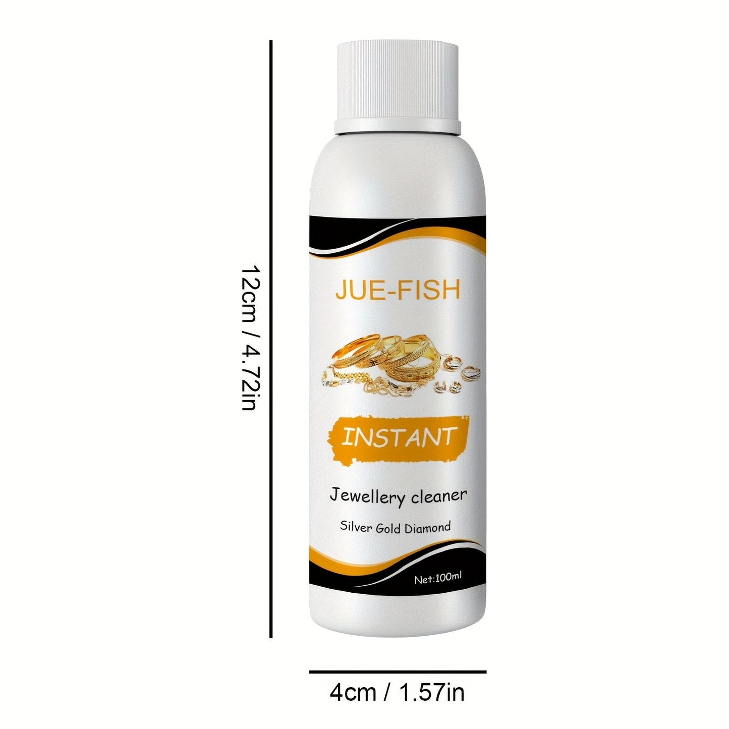 Single piece of jewelry cleaner liquid for decontamination and care of jewelry, specifically designed for cleaning various stains on jewelry and blackening care on glass surfaces. This product is a must-have addition to your cleaning supplies and tools.