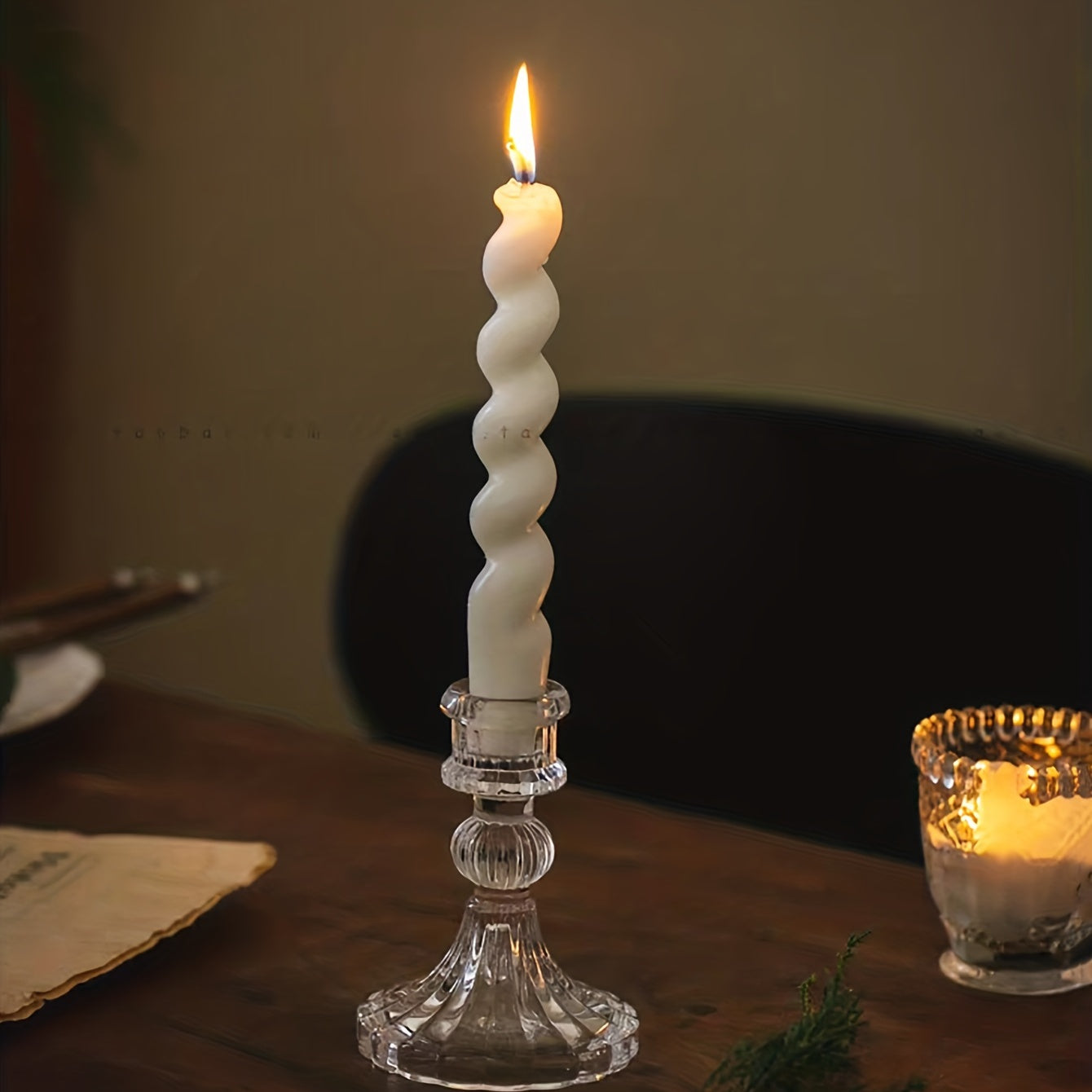 Elegant glass candle holder inspired by Scandinavia, perfect for weddings, anniversaries, and home decor.