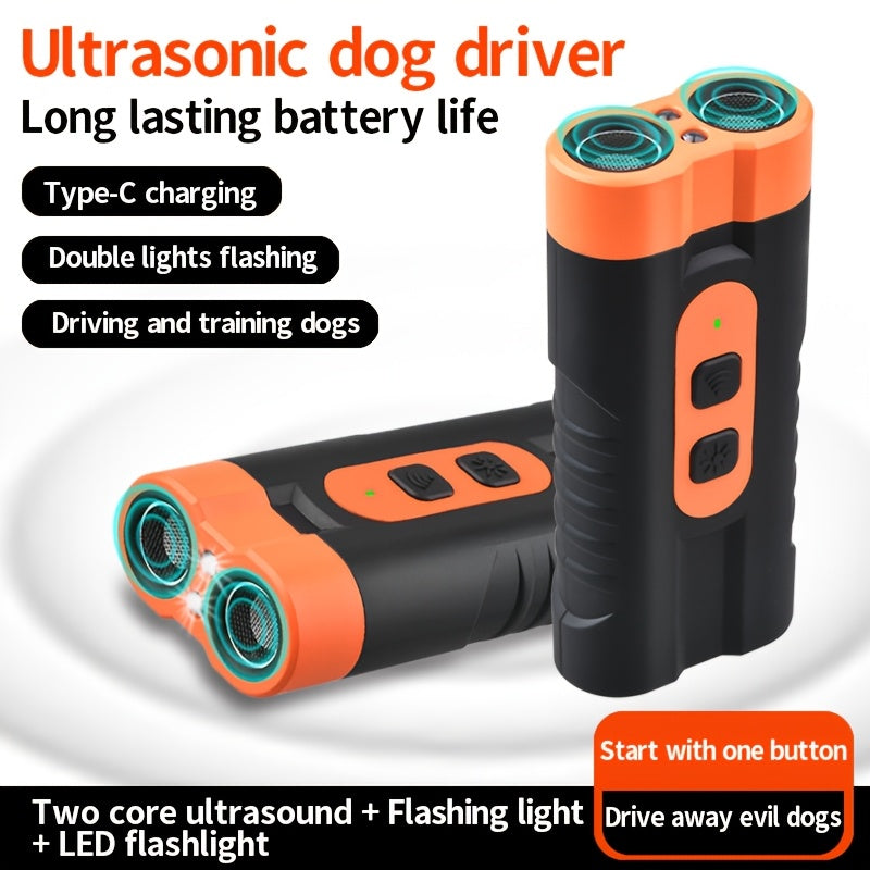 PetSafePro USB Rechargeable Ultrasonic Dog Repellent with Bark Stopper and LED Flashlight