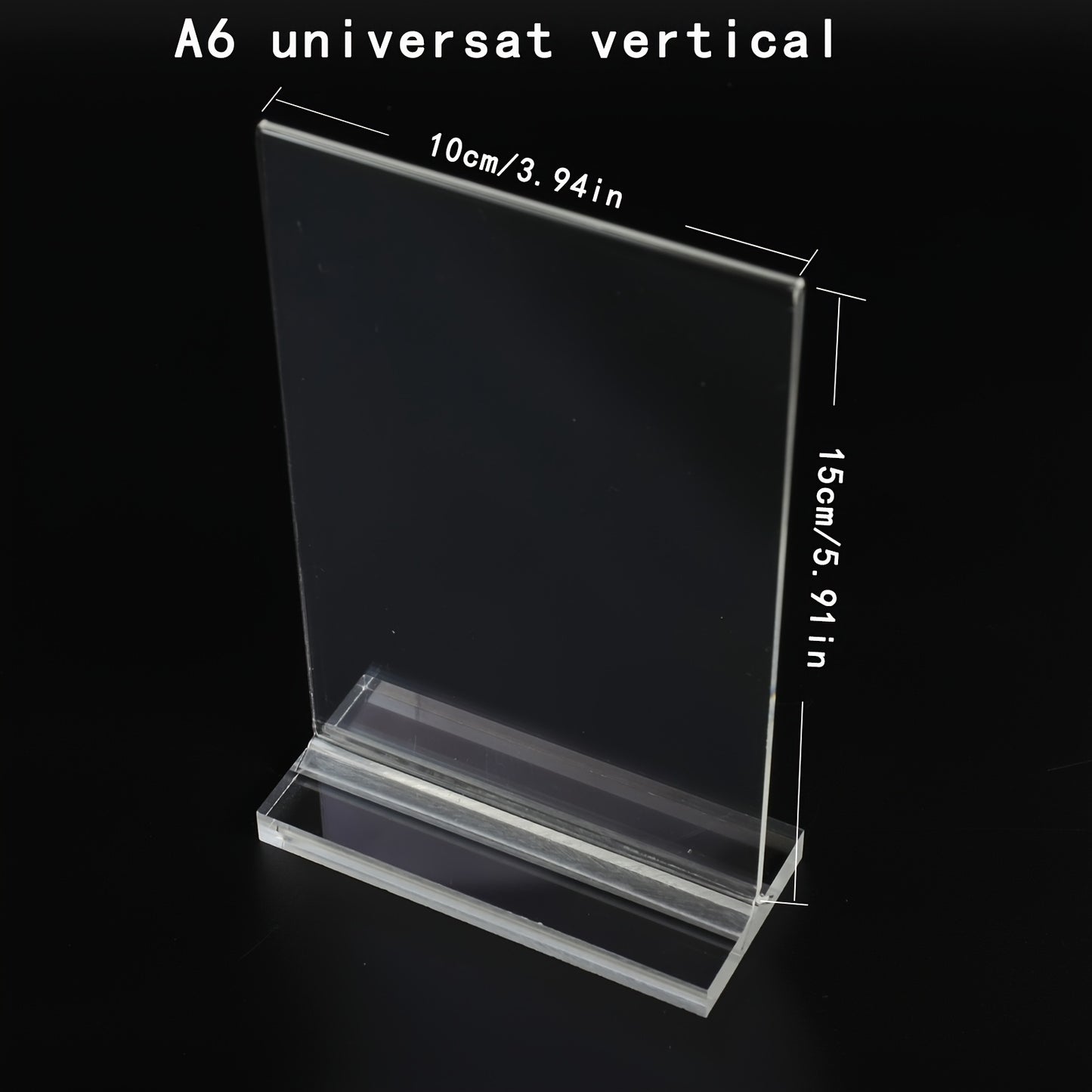 4 Acrylic Sign Holders for A5 & A6 Labels, Transparent Display Stands for Desk/Counter