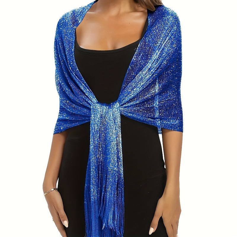 Top-selling gold and silver velvet beach towel scarf with tassels for formal occasions.