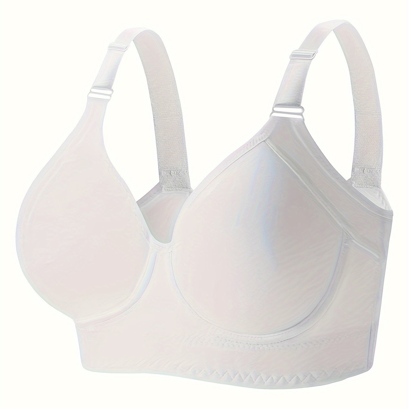 Seamless full coverage underwire bra in mature style, solid color, suitable for everyday wear with breathable knit fabric.