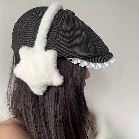 Stay warm in style with these adorable ear warmers for women! Featuring a cute star design, these winter cozy plush earmuffs are made of stretch polyester and can be hand washed for easy care. They are knitted with crochet and fabric, making them perfect