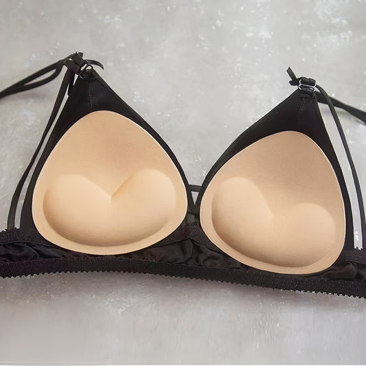 Chic push-up bra insert with thickened sponge pad, perfect for swimwear & lingerie, boosts bust, can be hand washed.