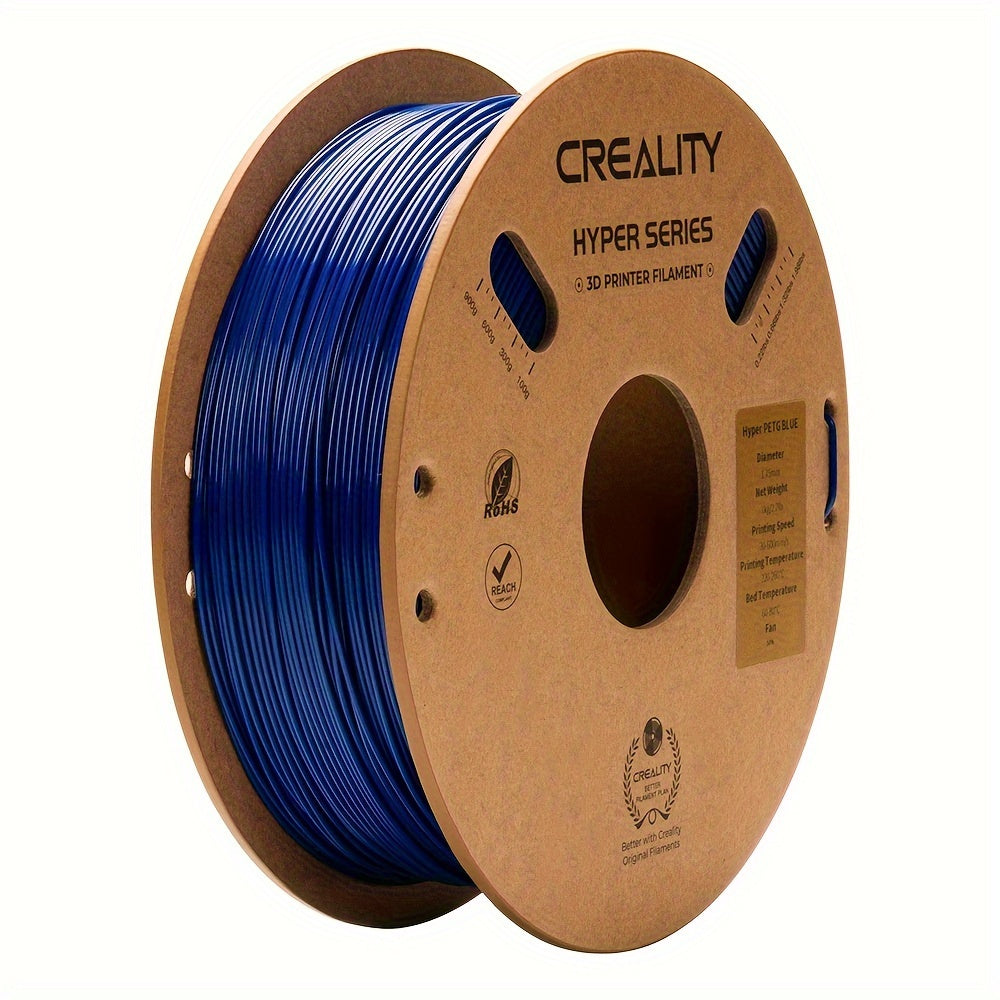 1kg CREAITY Hyper Series PETG Filament: High-speed 1.75mm, Multi-color options for K1/Ender-5 3D printers, durable and reliable performance.