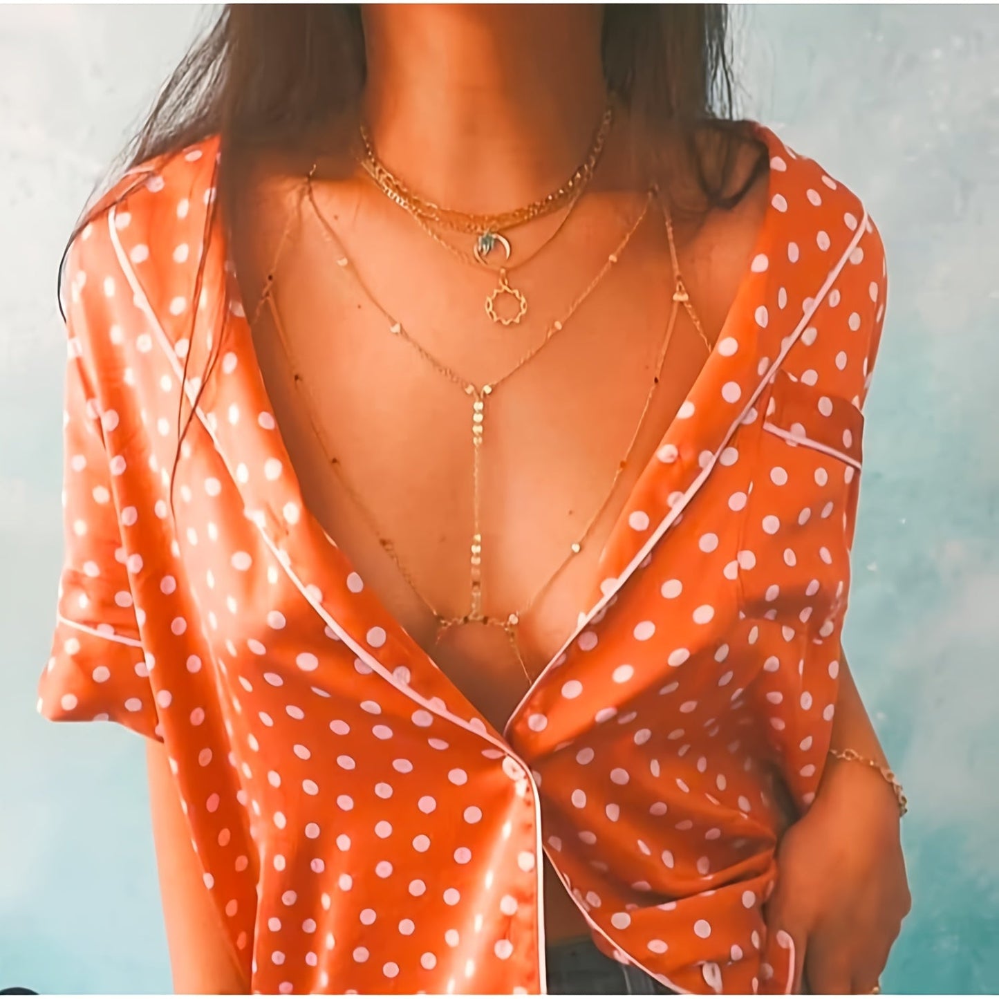 Glamorous Boho-Chic Body Chain with Sequin Bra and Mini Coin Accents - Stylish Layered Bikini Beach Party Accessory, Trendy Alloy Jewelry for Women