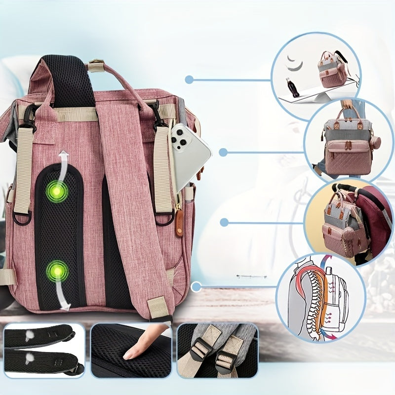 Get ready for every parent's dream - the spacious Diaper Backpack with USB Charging Port! This versatile bag is ideal for carrying all your baby essentials, including bottles and supplies. It's the perfect present for any occasion, whether it's