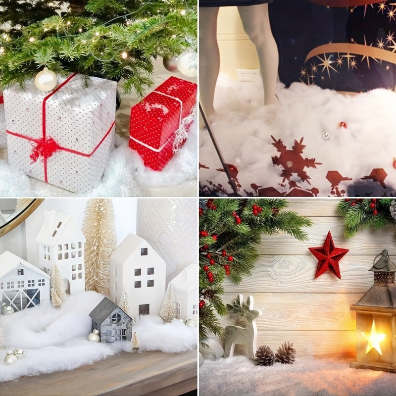 Christmas Snow Blanket Roll (1/3 Piece, 33*120cm) for Festive Decorations - Ideal for Country Displays, Under Christmas Trees - Thick, Soft White Fluffy Fake Snow Cover for Winter and Holiday Decor