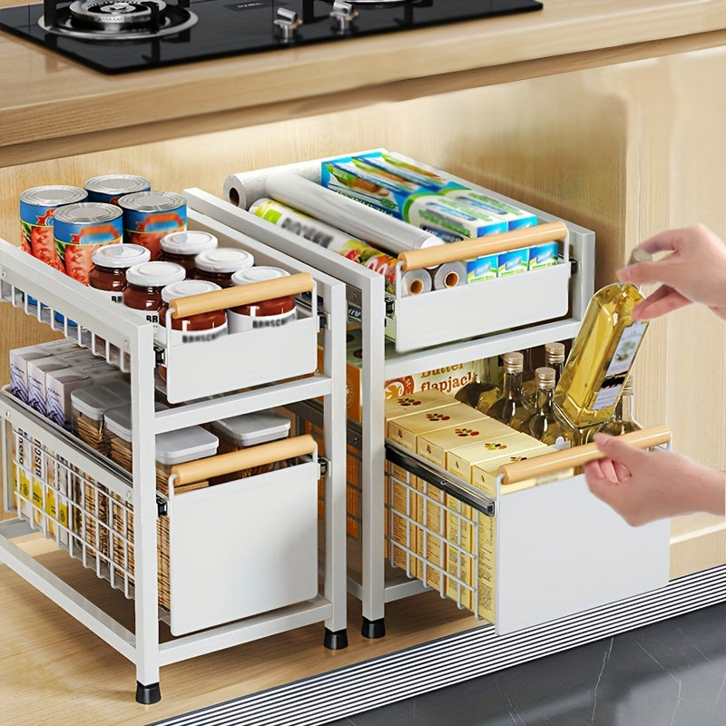 Spice Rack Organizer for Kitchen Cabinets – Durable Pull-Out Design, Easy-to-Install, Affordable Kitchen Gadget