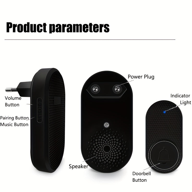 EARKONG Wireless Doorbell with 32 melodies and easy setup for home and office use.