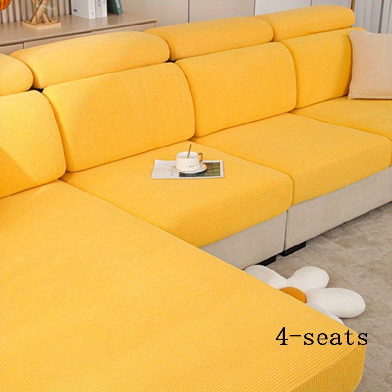 Anti-slip sofa cushion cover with elastic band for universal furniture protection in bedroom, office, and living room. Four seasons slipcover for comfortable and stylish seating.