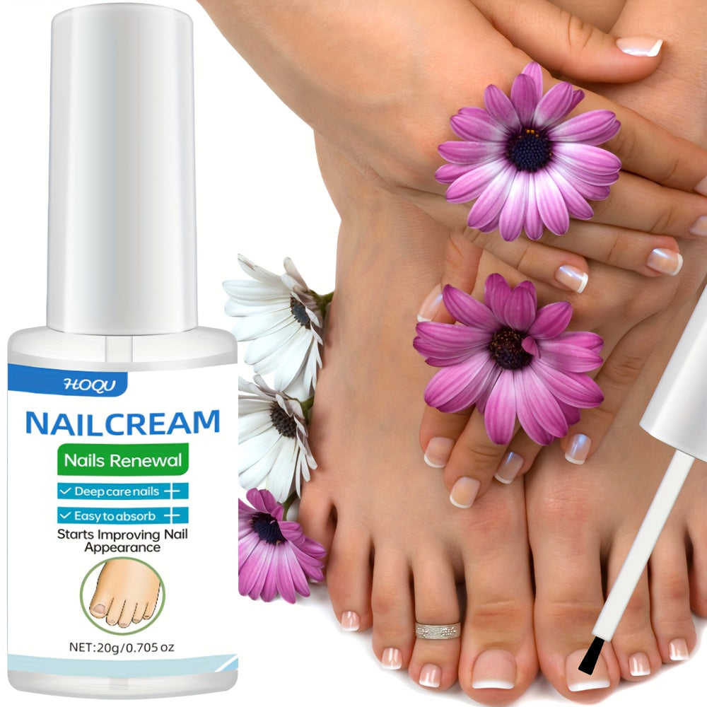 HOQU Nail Renewal Cream: Strong formula for discolored, thick, yellowed nails, Alcohol-free, revitalizes, strengthens, and prevents reinfection.