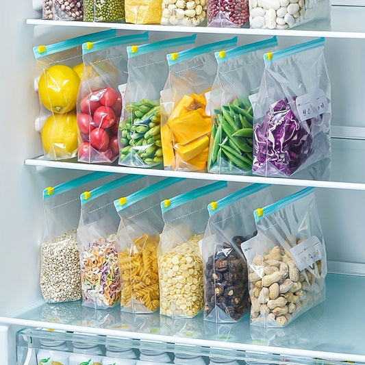 This set includes 45 durable plastic storage bags with zippers, perfect for organizing food in the refrigerator and freezer. The transparent design makes it easy to see what's inside, and they are ideal for storing grains, nuts, tea, pasta, and more.