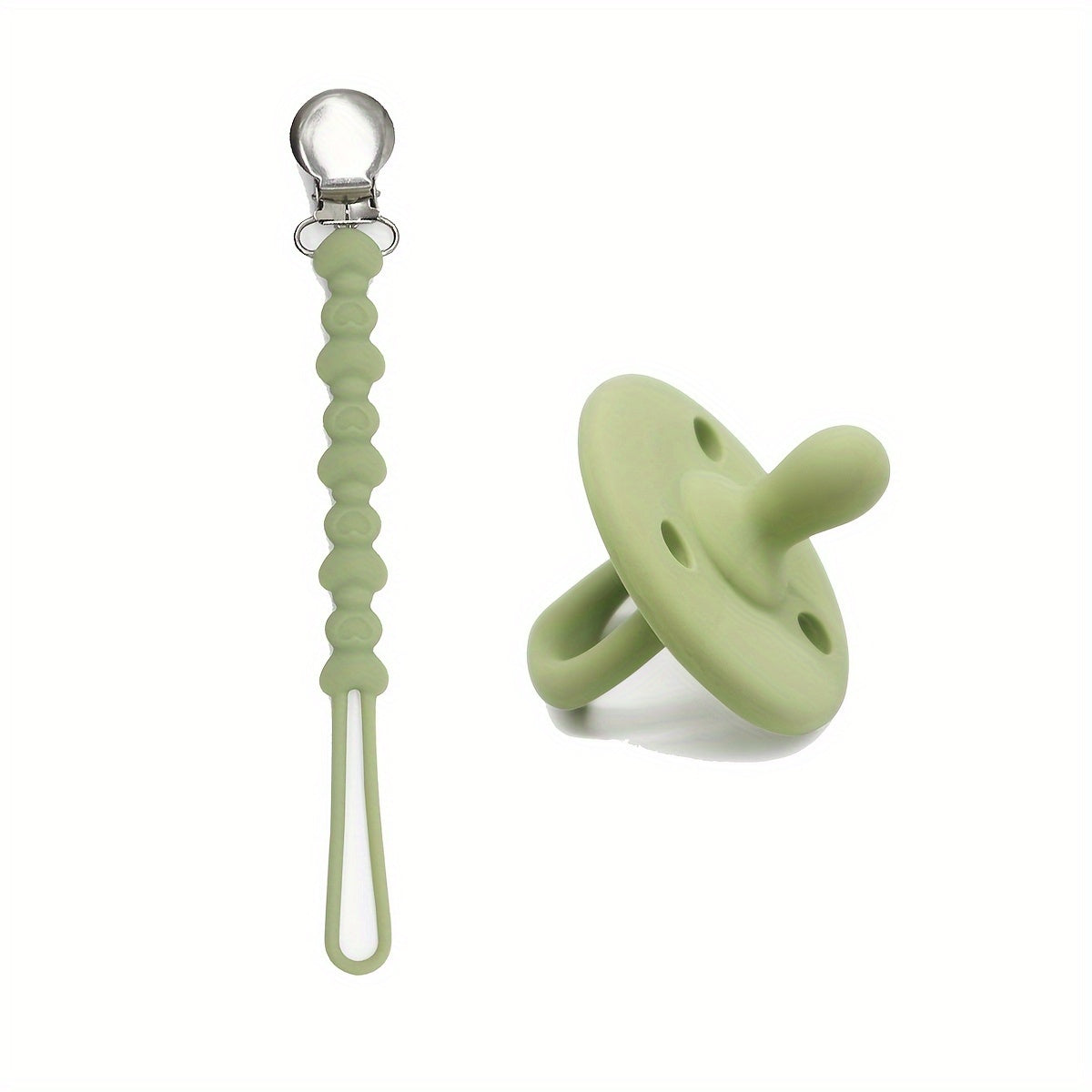 Set of 2 Silicone Soothing Items with Chains - Ideal Present for Christmas, Halloween, Thanksgiving, and New Year