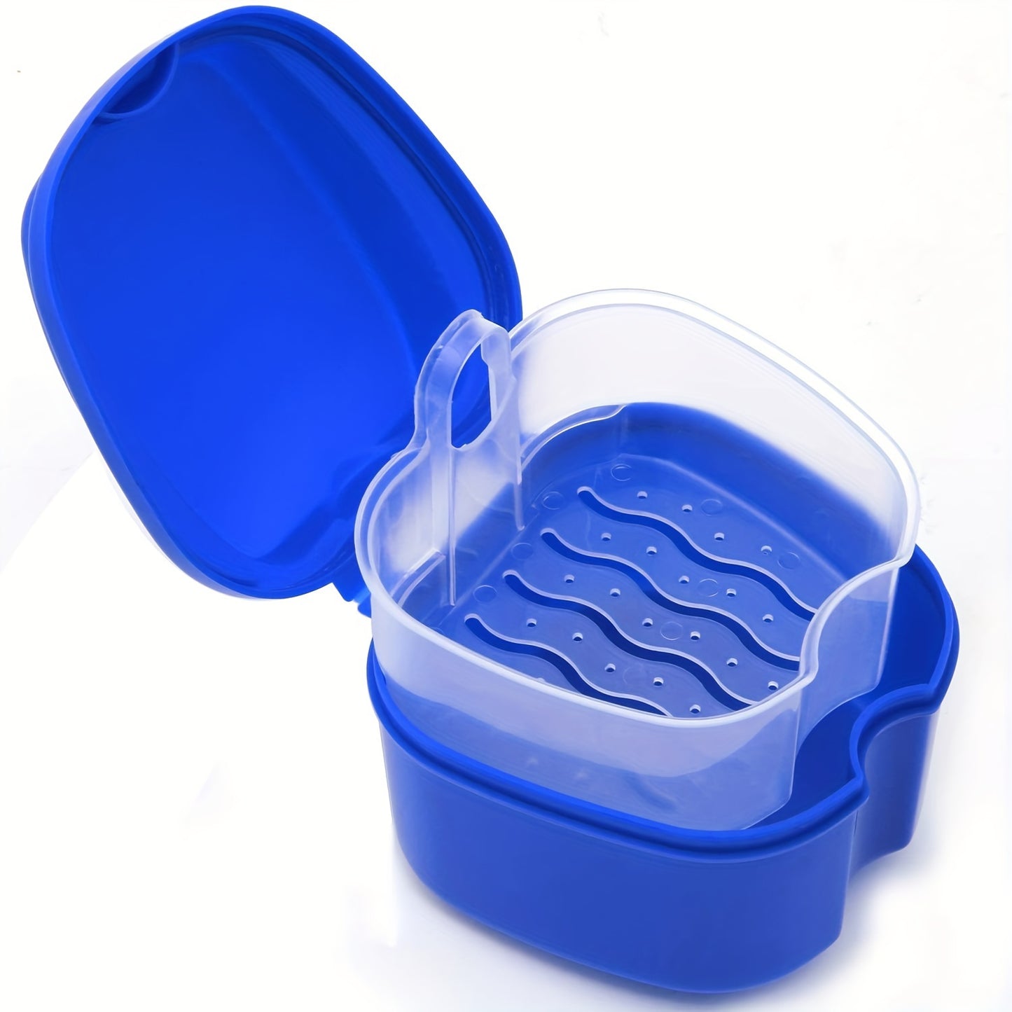 Elegant denture storage container with lid, versatile hanging storage box for desktop, bathroom, dormitory.