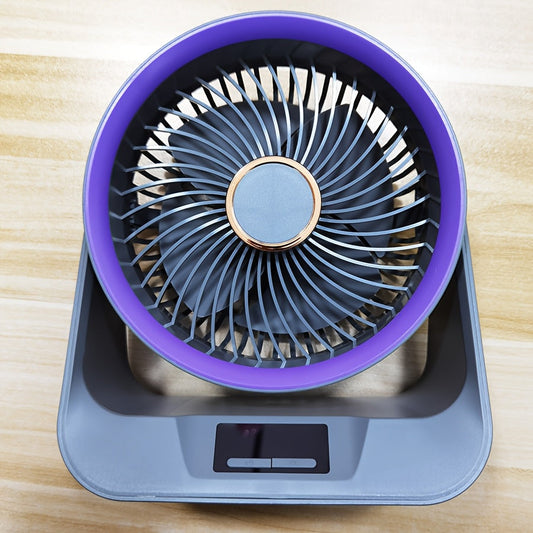 Fan with Turbo Speed USB 5-Speed Setting and Timer, High Air Circulation, Button Control Table Fan, Suitable for Indoor and Outdoor Use, Comes with Cord, USB-powered, No Batteries Needed.