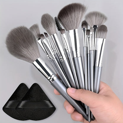 Quality makeup brush set with soft synthetic bristles for flawless application. Includes variety of brushes for blush, foundation, eye shadow, and more. Perfect for all skill levels, great