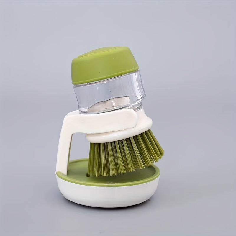 Hydraulic Tableware Washing Brush - Easily Clean Dishes and Pots using Press Soap Liquid - Includes Scale Removal Plate Brush for Efficiency