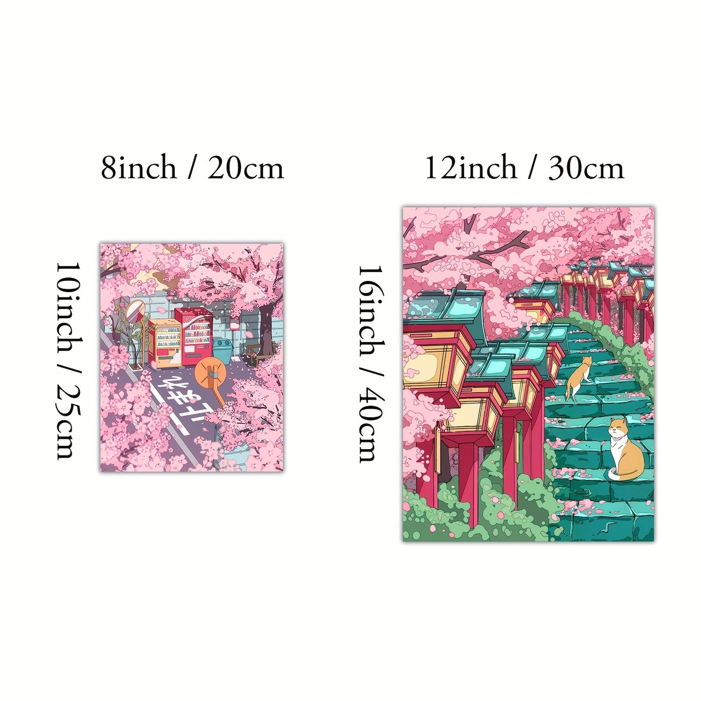 4 Japanese Sakura Anime Wall Art pieces for Preppy Room Decor, perfect for Sakura lovers.