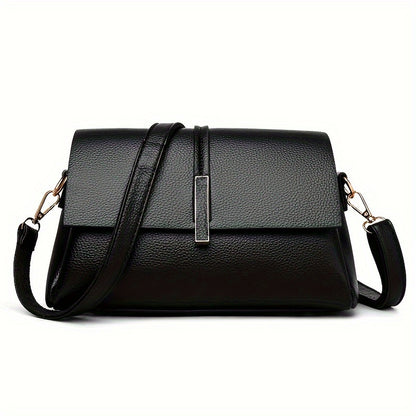 2024 Women's versatile genuine evening bag with high-end stylish shoulder crossbody design featuring three layers and large capacity square bag.