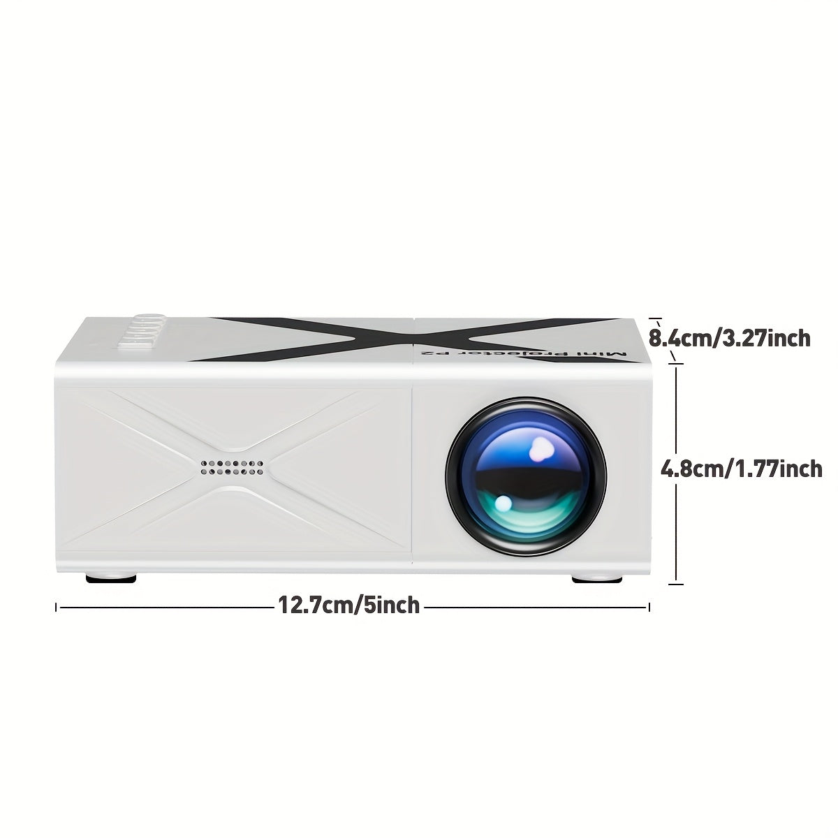 Compact EU Plug projector suitable for home cinema, outdoor, and office use. Compatible with USB, HDTV, AV, IOS, Android, and more.