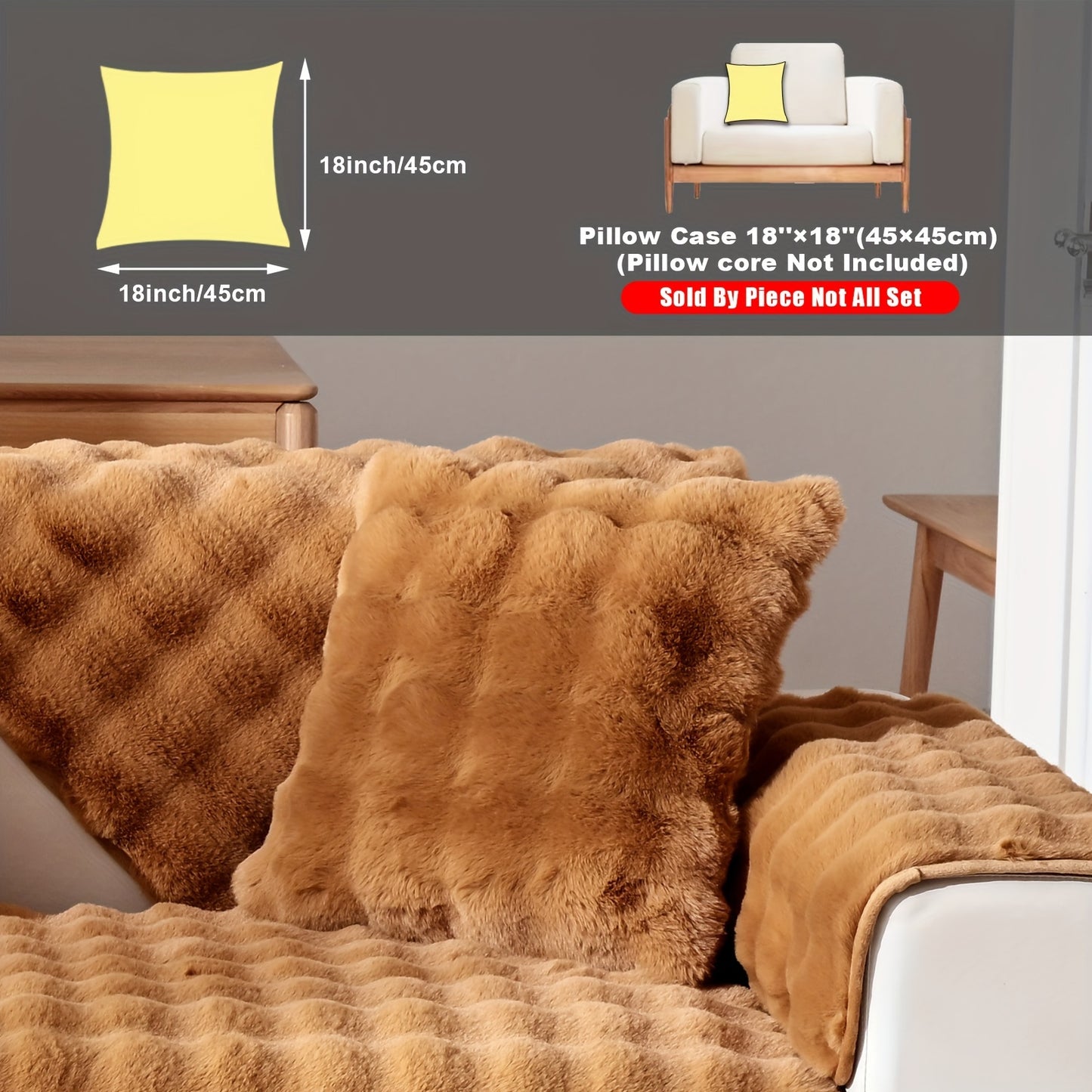 New Bubble Fleece Sofa Cover available in 8 colors with modern design, pet-friendly, and machine washable. Suitable for 2, 3, 4, and combination sofas, with 450-500g fabric weight and long pile fleece. No print, with other craftsmanship included.