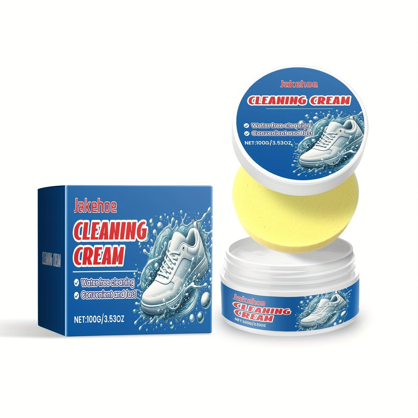 White Sneaker Cleaning Cream Gel with Sodium Bicarbonate - Residue-Free, Restores Shine, Suitable for Different Shoe Materials, Improves Appearance & Efficiency, Less than 1 Liter Capacity