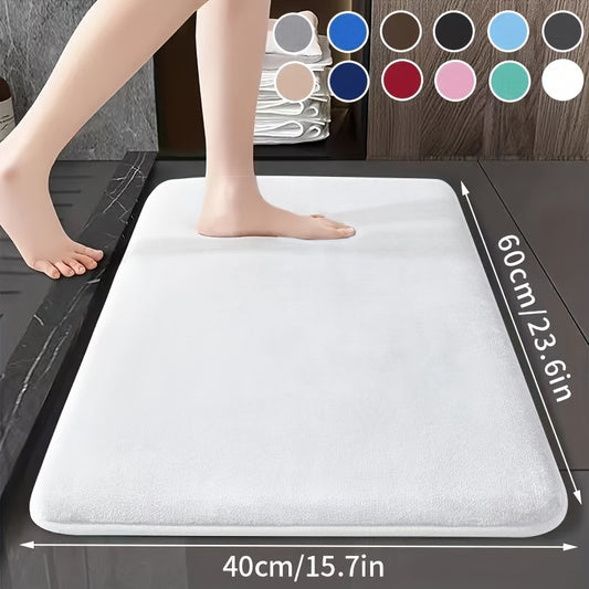 Plush 25D Coral Fleece Bath Mat - Absorbent, Non-Slip, Washable Rug for Shower & Bathtub - Premium Bathroom Accessory.