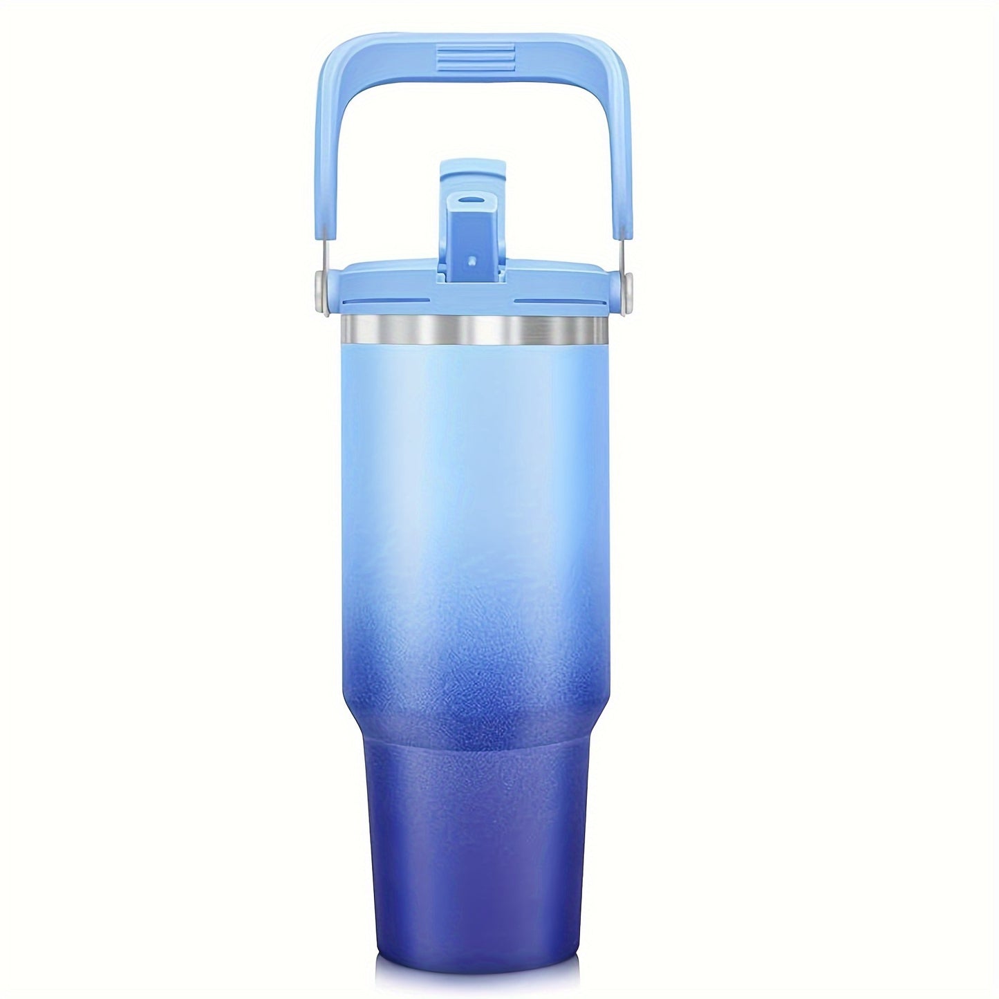 40oz Stainless Steel Tumbler with Handle Lid and Flip Straw, Double Wall Insulated, perfect for Summer activities.