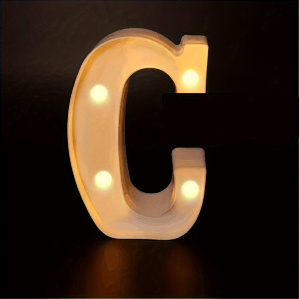 Elegant 16cm LED Alphabet & Number Night Lights - Battery-Powered, Warm White Glow for Home Decor, Events, Holidays - High-Quality, Easy to Install.