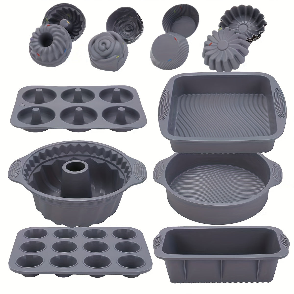 30-piece Silicone Baking Pan Set for Cakes, Cheesecakes, Donuts & More - Non-Stick, Heat-Resistant, Food Grade Kitchen Essentials