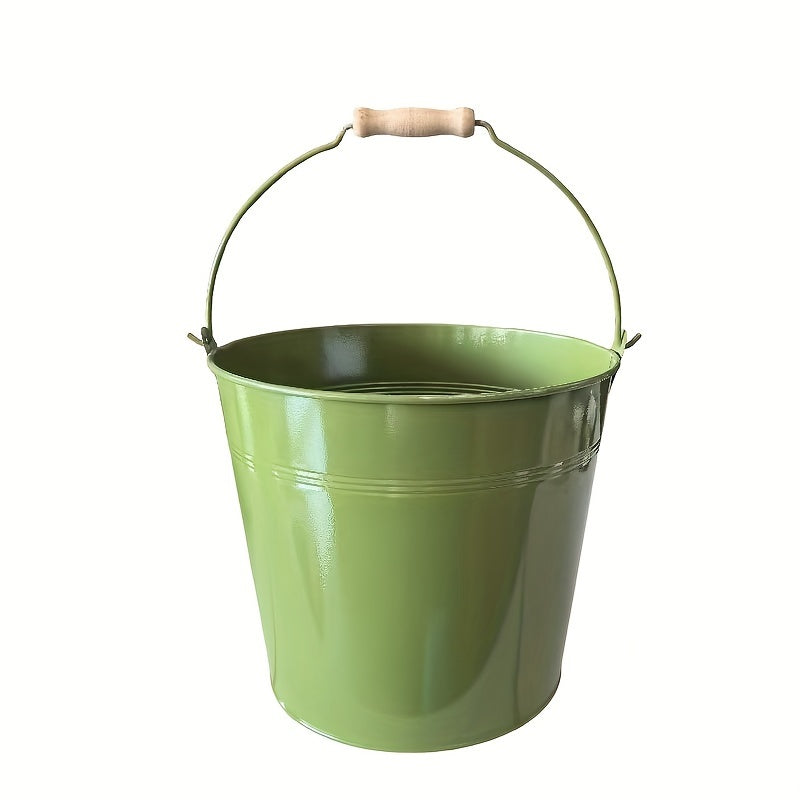 This heavy-duty stainless steel bucket, measuring approximately 25.4 centimeters, is perfect for parties, weddings, crafts, tableware, and table centerpieces. The metal bucket features a galvanized golden finish and a convenient handle for easy carrying.